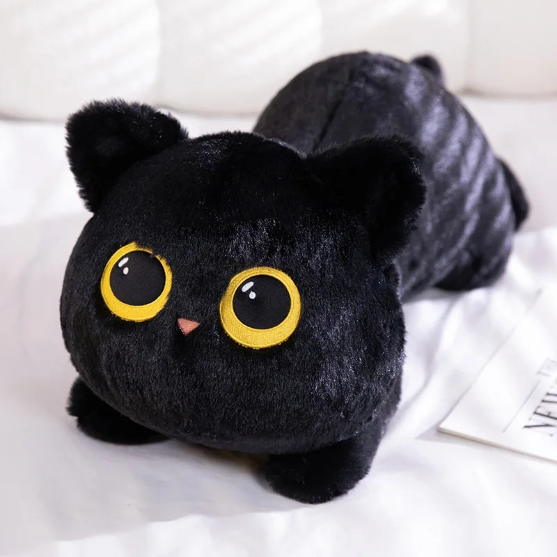 50-90 Cm Süße Schwarze Katze Plüschtier Puppe Kawaii Große Kuschelige Kissen Kis